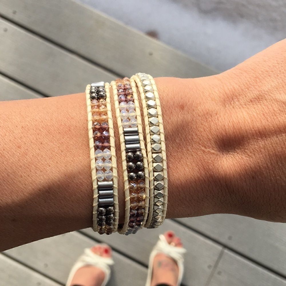 NEW Katie Soleil brown tan grey Wrap bracelet